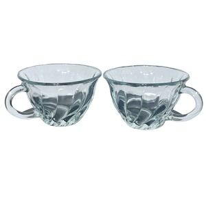 Vintage Anchor Hocking Victoria Swirl Design Punch Cups